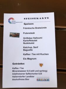 2025_Sommerfest - Übersicht der Speisen und Getränke beim Sommerfest.