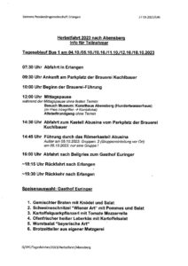 Tagesablauf der Reise nach Abensberg