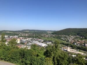 Panoramablick von der Plassenburg über die Stadt Kulmbach
