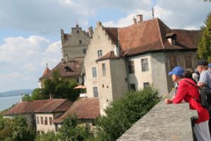 Meersburg: Ausblick von der Schlossterrasse auf See und Altstadt