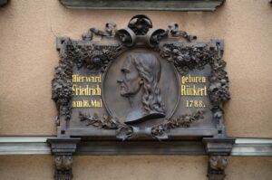 Gedenktafel am Geburtshaus des Dichters Friedrich Rückert