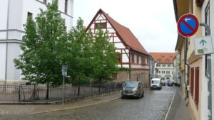 Blick in die Kohlgasse mit Fachwerkhäusern