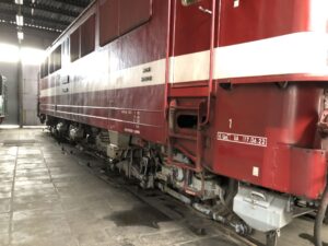Detailansicht am Fahrwerk der Diesellok 211