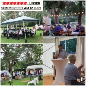 Collage zur Ankündigung des Sommerfests am 12. Juli
